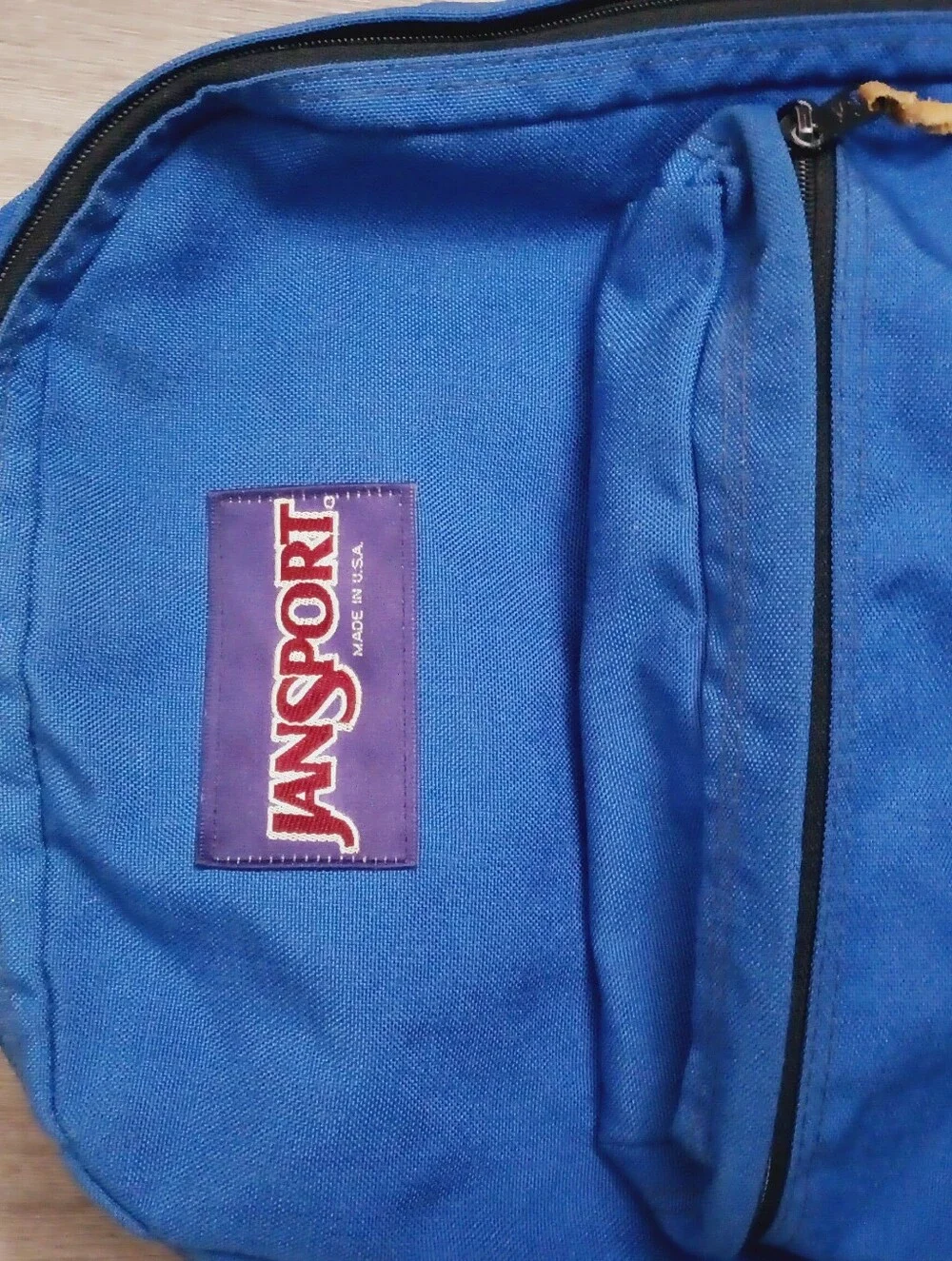 Jansport Vintage 90's Royal Blue Backpack with Tan Bottom